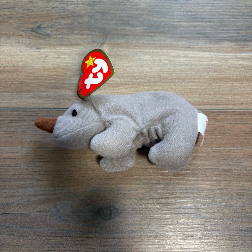Vintage (1999) McDonald’s Ty Teenie Beanie Babies “Spike” Rhinoceros w/Tag 6”